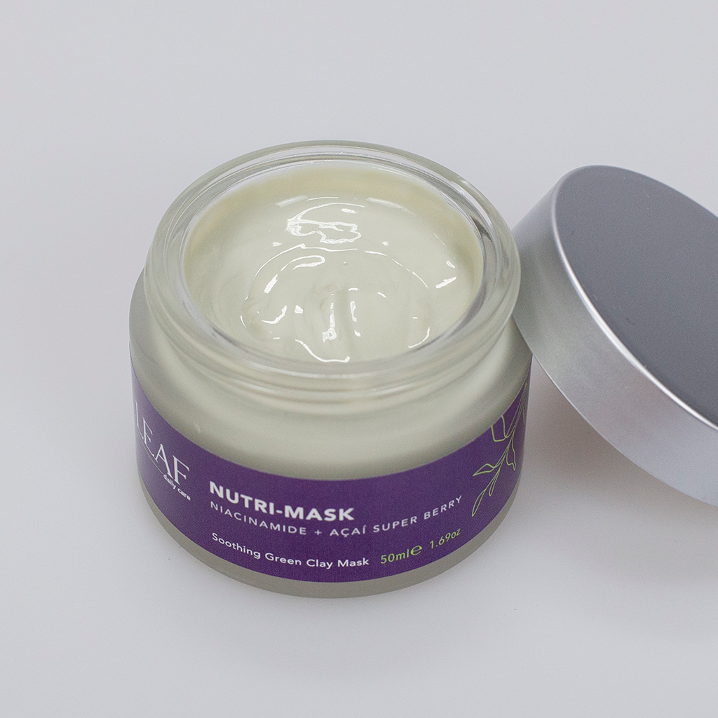 Nutri-Mask is a soothing green clay mask that gently moisturizes sensitive skin. 