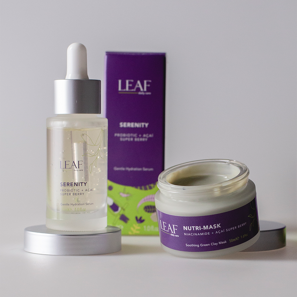 Made from Açai super berries, this Gentle Hydration Serum and Soothing Green Clay Mask combo gently hydrates sensitive skin.